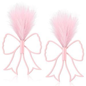 2 Pcs Boho Pink Bow Wall Decor Metal Coquette Nursery Decoration With😛